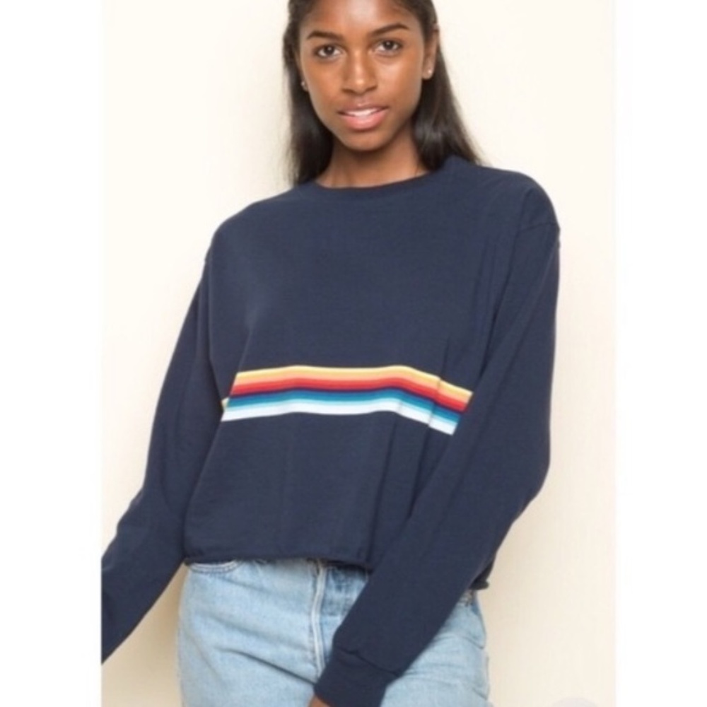 BRANDY MELVILLE long sleeve rainbow top